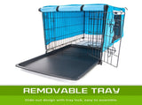 Wire Dog Cage Foldable Crate Kennel 30in with Tray BLUE Cover Combo V274-PET-WCCV30-BU