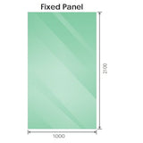 100x210cm Single Shower Glass Screen with Gold Wall & Floor F Brackets V63-924941