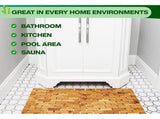 Bamboo Bath Mat for Bathroom - Wooden Bathmat, Sauna Spa Steps Decor and Accessory - 40*60cm V1366-AZ2-W-07601