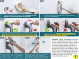 2 Pack Suction Grab Bars for Shower, No-Drill Removable Safety Handles for Bathtubs, Toilets and V1189-LC-AMZ-00258