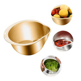 Rice Washer Strainer Bowl - 4-in-1 Washing Bowl for Quinoa Stainless Steel Rinser with Side Drainers V1366-AZ2-W-13077