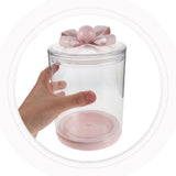 Clear Plastic Airtight Storage Jar with Reusable Lid, Coffee Canister, Cookie Container for Candy, V1366-AZ2-W-28600
