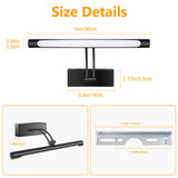 Hardwired Picture Light for Wall Black,14 inch Night Light LED Wall Sconces for Pictures,Dart Board V1171-CB-BLACK-MURAL-LAMP-14IN