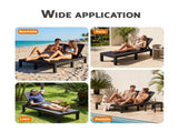 Gardeon Sun Lounge Outdoor Folding Recliner Patio Pool Beach Chair Rattan Black FSL-01-RAT-BK