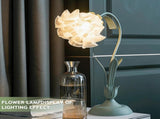 Green glass table lamp, flower table lamp, modern flower shape, metal top with glass lampshade, V1189-HB001HWU000072