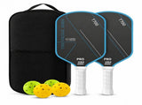 Pickleball Paddles Set of 2, USAP Approved T700 Carbon Fiber Pickleball Rackets with 4 Balls & Carry V1197-TY-081903