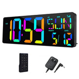Large Digital Wall Clock 16.5 Inch Bluetooth Auto Time Sync Digital Clock Display Calendar Clock US V1192-AZ-W-29464