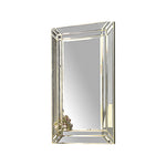 Wall Mirror MDF Construction Rectangular Shape Silver Colour V43-MRR-ANTQ