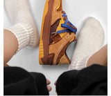 Vintage Sneakers Retro Skate Shoes Couple Matching Shoes Unisex Canvas Shoes - Camel - Size V1106-M-SHOE2-16519-CAME-10AU10EU43