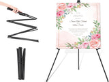 Portable Folding Metal Tripod Easel for Wedding Signs, Posters & Art Displays Adjustable Height, V1107-CS-BXSZJ