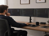 Levede Triple Monitor Arm Stand 10-27" Screens Desk Mount Adjustable Arms Black TV1020-AU