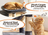 i.Pet Cat Tree Tower 206cm Large Scratching Post Furniture Scratcher House Grey PET-CAT-L206-GR