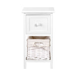 Artiss Bedside Table 1 Drawer with Basket Rustic White X2 ST-CAB-1D-1B-WHX2