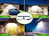Solar Powered LED Motion Sensor Wall Light, Black, 2000LM, IP65, 3 Modes V178-59173