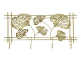 Wall Coat Rack Gingko Leef Design Premium Metal Sturdy Durable Elegant Style Fashionable Wall V1294-YM0714-3115210287211