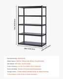 VEVOR Storage Shelves 24" D x 48" W x 72" H 5-tier Garage Storage Shelving，609 x 1219 x 1829 mm V952-JSBSXHJ24487H0A32V0