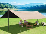 Outdoor camping square sky curtain, black glue sky curtain, sun and rain protection V888-ELOSUNG10041