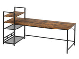 Levede Computer Desk Study Home Table with 4-Tier Shelf DH1070-DBR-AU