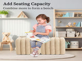 Ridge Arch Ottoman Stool Teddy Fleece Fabric Foot Rest 45cm BEIGE V274-FT-STKJP4177-BE