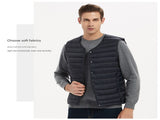S Navy Blue Men's Lightweight Quilted Puffer Vest - Ideal Sleeveless Jacket for Winter Layering V888-ELOSUNG33576