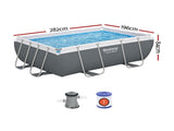 Bestway Swimming Pool 282x196x84cm Steel Frame Above Ground Pools Filter Pump 3662L BW-POOL-SQ-282-56631