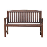 Gardeon Outdoor Garden Bench Wooden 2 Seater Lounge Chair Patio Furniture Brown ODB-4412B-BR