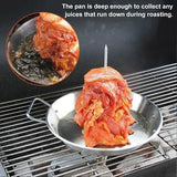 Vertical Stainless Steel Shawarma Skewer Rack with 3 Removable Spikes and Drip Pan for BBQ Roasting, V1189-LC-HW-00694