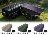 SUV Car Side Awning Roof Top Tent, UV Protection Sun Shade Shelter Suction Cup, Silver Coated Black V1366-AZ2-W-14193