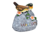 Double Sparrow Welcome Sculpture Cute Simulation Resin Ornament for Outdoor Home Garden Yard V1294-YM0718-3111210479511