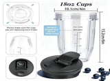 Replacement Ninja Blender Cup Compatible with 32oz 24oz 18oz BL480 BL482,24oz Blender Cup with V1221-XM-LB8212-GM231