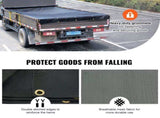Dump Truck Mesh Tarp, 7 x 14 ft, PVC Coated Black Heavy Duty Cover with 5.5" 18oz Double Pocket, V952-KCPVC7X1418OZ9JB4V0