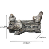 Welcome W 3 Birds Planter W Hole & Plug 38x23cm V637-49451WEL