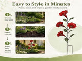 ClearanceRed Metal Flower Hummingbird Feeder Garden Stake, 28In Vintage Yard Art with Removable V1366-AZ2-W-24739