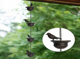 2.4Meter Birds on Cup Mobile Rain Chain for Gutters with Hanger Catcher Chains with V1366-AZ2-W-05435