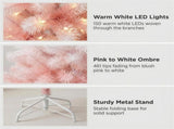Christabelle 1.8m 6ft Pink Ombre Christmas Tree Pre Lit Warm White LED Foliage Artificial Indoo 112_WFLPO6