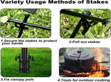 20Pcs Tent Stakes, 16in Heavy Duty Tent Stakes, Dia 0.35" Forged Steel Stakes Heavy Duty for Tent V1258-DP02-C-464