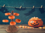 Snack Bowl Holder Halloween Pumpkin Snack Bowl Rack Witch Broom Decor Dessert Bowl Stand for Dining V1294-YM0714-210804ZH03-3