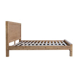 Bed Frame Double Size in Solid Wood Veneered Acacia Bedroom Timber Slat in Oak V43-BED-NOWDOK