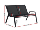 Gardeon Garden Bench Seat Steel Outdoor Patio Park Lounge Backyard Chair Black GB-STA-BENCH-BK