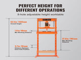 Hydraulic, 12 Ton H-Frame Floor, Stamping Plates, Adjustable Working Table Height for Bending or V952-QJDSQCYYJC12TU73BV0