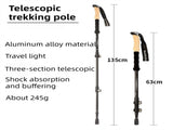 2-Pack Brown Aluminum Alloy Telescopic Trekking Poles with Secure External Lock & Accessory V888-ELOSUNG49085