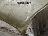 Laura Hill 3m x 3m XL Faux Mink Blanket Double-Sided Soft Plush Bed Oversized Throw Rug Olive MINK-XL-SL