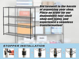 Modular Wire Storage 150x35cm Steel Shelving Black With Fixed Legs For Garage Warehouse Or Kitchen V63-841381