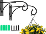 Set of 2 - Hanging Pot - Plant Hanger - Wall Hook - Flower Pot Hanging Hooks - Outdoor Balcony V1188-MS101-02079-1