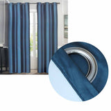 Emporio Hudson Pair of Coated Back Blockout Eyelet Curtains 137 x 213cm each Denim V442-BZO-CURTAIN-HUDSONEYELET-DENIM-RE