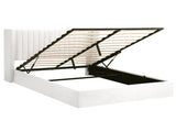 Artiss Queen Bed Frame with Gaslift Storage USB Type-C Charging Ports Velvet Upholstery White BFRAME-G-RITA-Q-WH-ABC