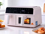 Devanti Air Fryer 9L Dual Zone Fryers 2600W Pink AF-K-J-902DT-PK