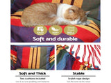 Gardeon Hammock Chair Outdoor Camping Hanging Hammocks Cushion Pillow Rainbow HM-CHAIR-PILLOW-RAINBOW