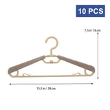 Space Saving Expandable ABS Hangers Coffee Heavy Duty for Hanging Clothes 10Pcs V1369-AZ3-W-18438