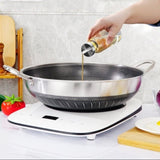 Double Ear 304 Stainless Steel 40cm Non-Stick Stir Fry Cooking Kitchen Wok Pan with Lid Honeycomb V255-40CM-EAR-LID